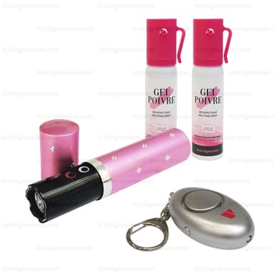 Kit défense femme — Spray + Alarme + Étui