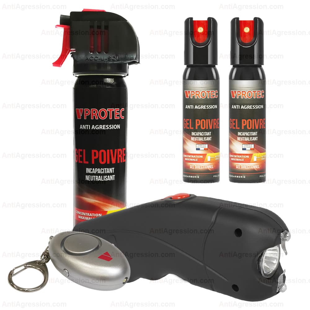 Kit voiture — Spray gel + Lampe + Étui — Kits de défense | Défense Légale