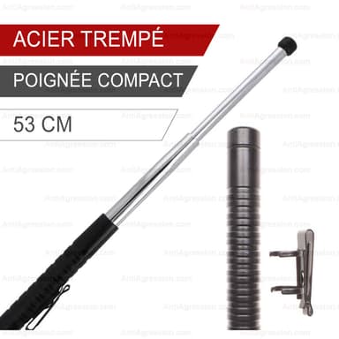 Matraque télescopique acier 53 cm